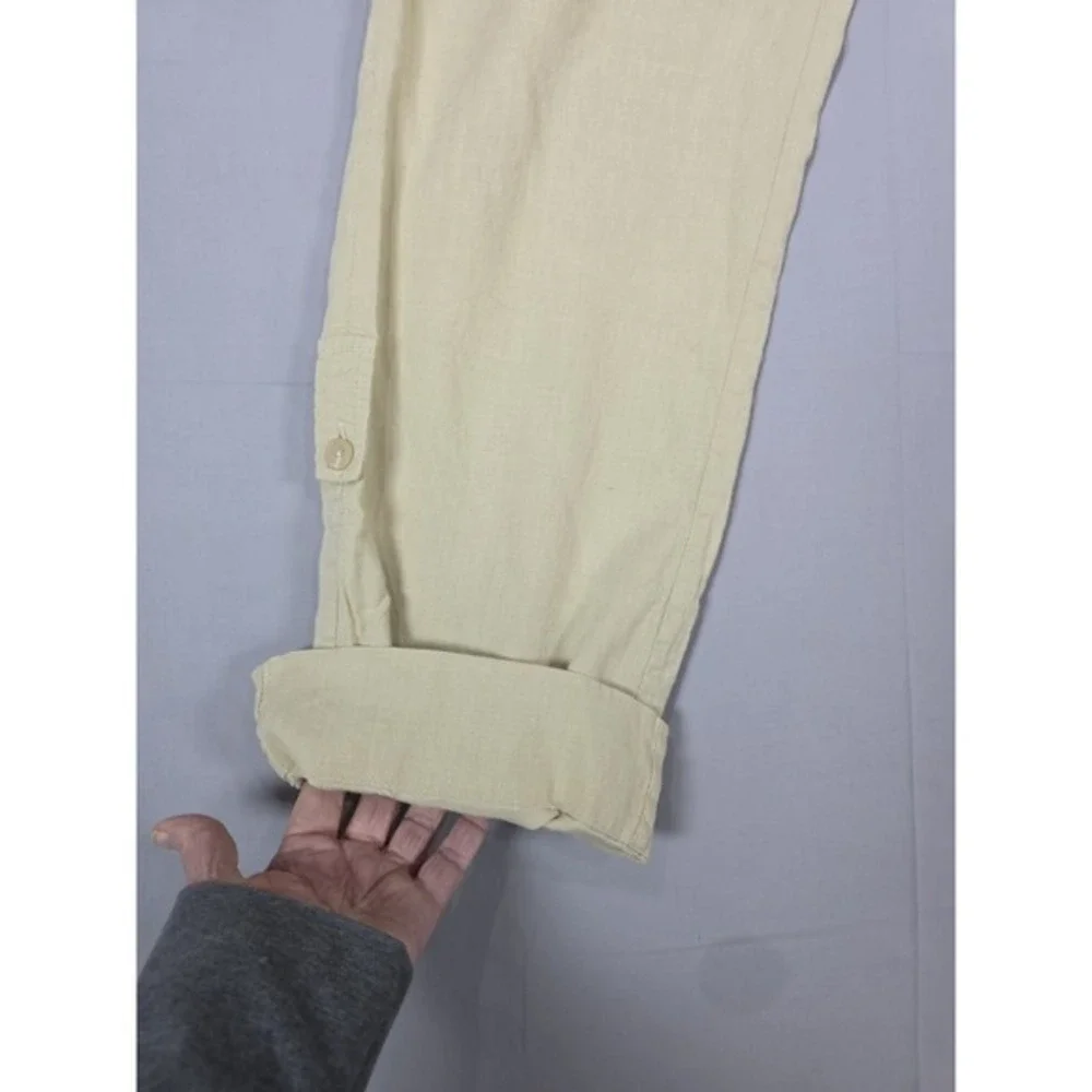 Banana Republic Pants 4 Beige Linen Blend Turkey Roll Up Vintage 2003‎ Y2K Cargo
